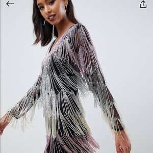 ASOS beaded fringe tassel dress